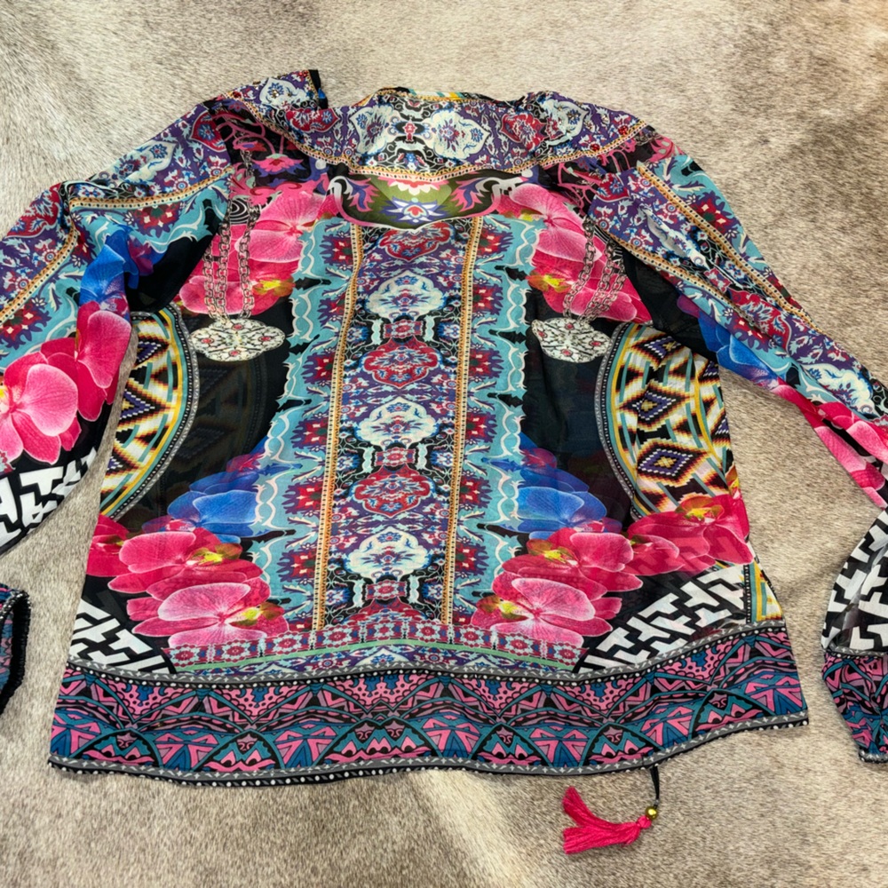 HSN Tropical & Aztec print kaftan
